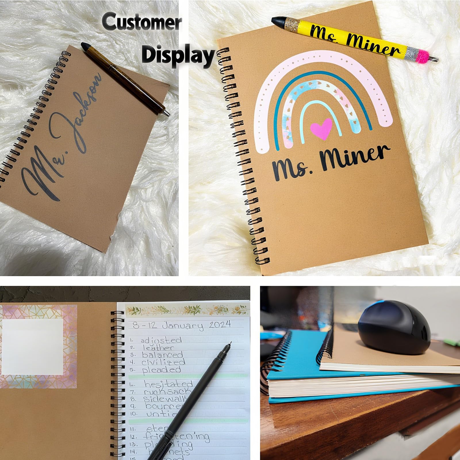 100 Pack A5 Spiral Notebooks Journal with Kraft Cover, 8.3"×5.5",50 Sheets/100 Pages, Ruled Lined Paper, for Work, Sketches, Study, Notes Taking, Gifts, Brown (100 PACK)
