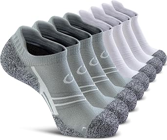 CWVLC No Show Sports Compression Socks for Men Women with Cushion 4/8 Pairs