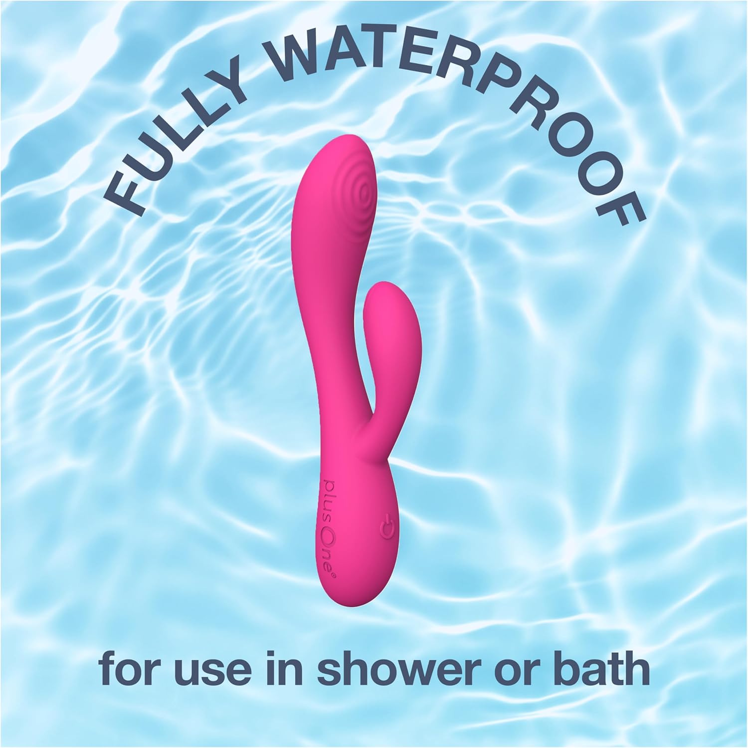 plusOne Dual Rabbit Vibrator Personal Massager, 10 Vibration Settings, Body-Safe Silicone, Waterproof, USB Rechargeable, Sex Toy for Women and Men