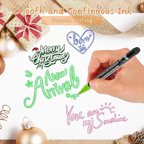 Vista 2 de Caliart Stocking Stuffers for Kids Teen Girls, 24 Colors Outline Markers Shimmer Glitter Pens, Christmas Tween Teen Girl Gifts Trendy Stuff, Art 24