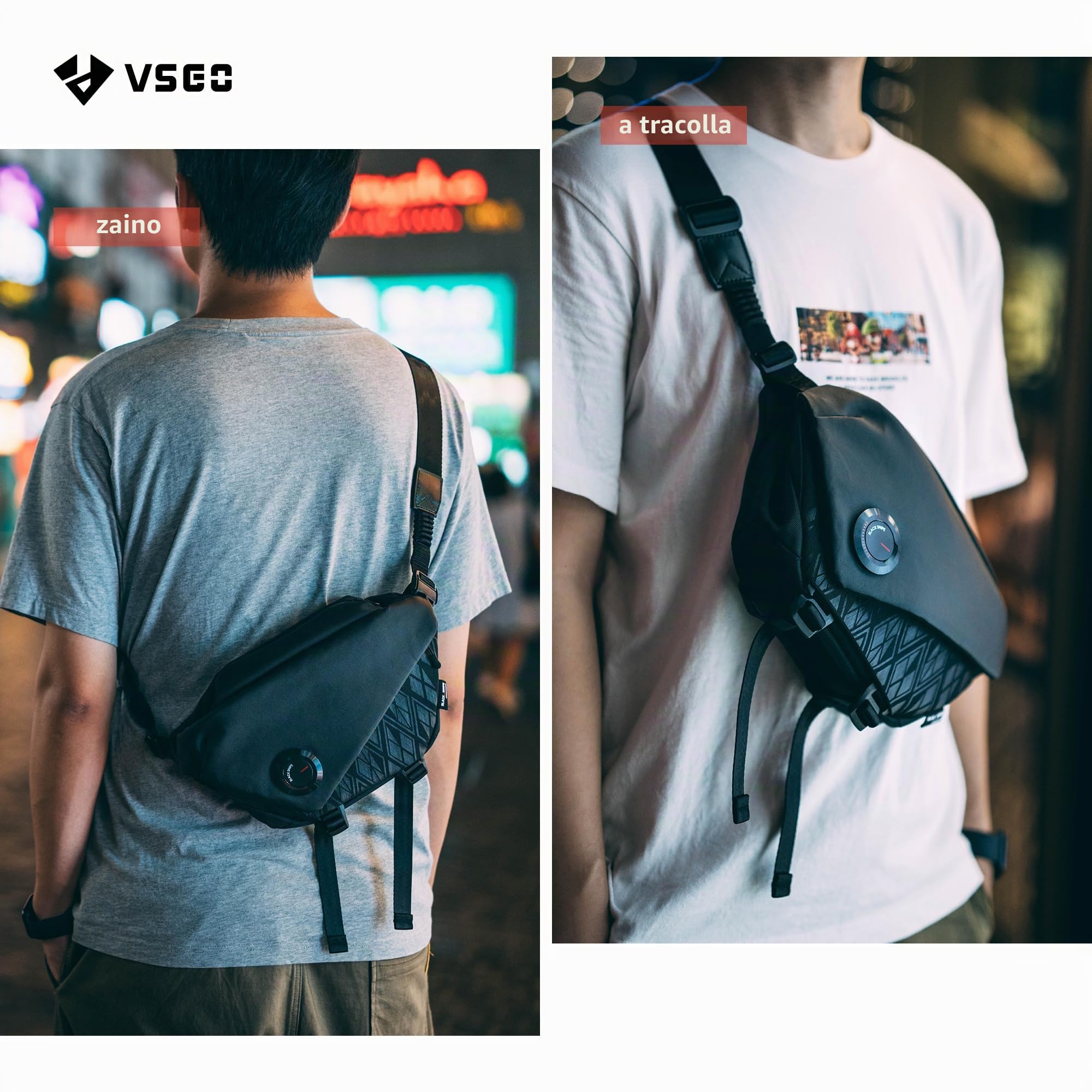 VSGO Borsa a Tracolla Fotografica Professionale da 4L, Borsa a Spalla sul Petto per Uomo e Donna, per Fotocamere Micro-SLR, Attrezzatura per Droni e Archiviazione Digitale