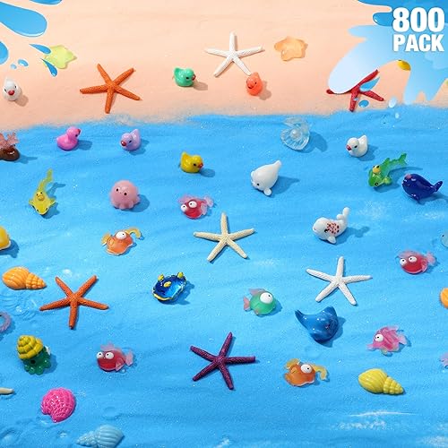 Miniatura 9 de Barydat 800 piezas de accesorios de jardín en miniatura, figuras de animales, figuras de pato, hongos, flores, mini figuras de resina, juguetes