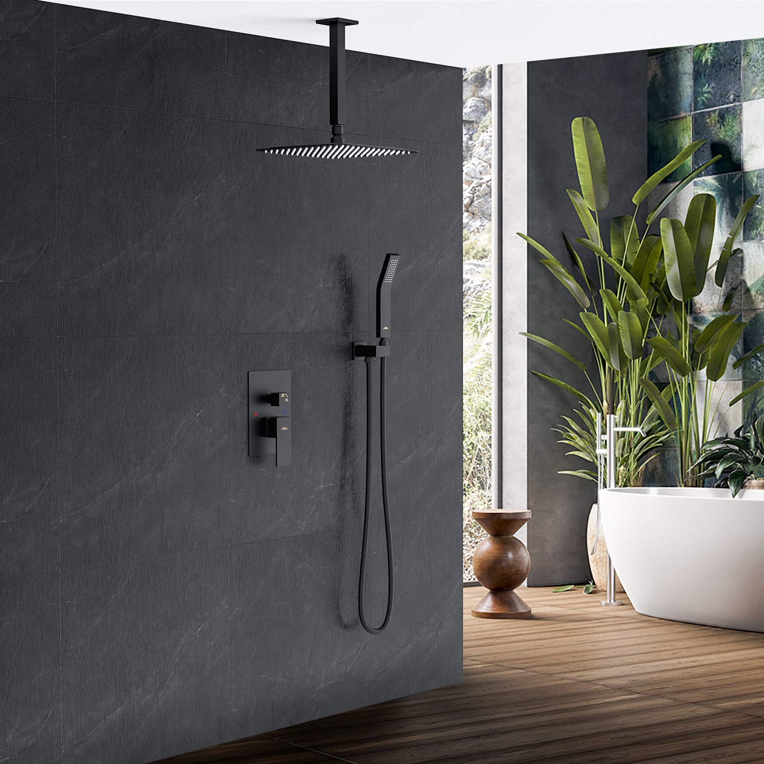 Ceiling Mounted Shower System,Suncleanse 10 Inches Shower Faucet Square