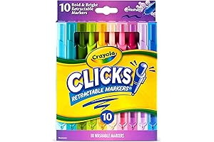 Crayola Clicks Retractable Markers for Kids (10ct)- Colorful, Washable Markers for Kids' Creative Moments