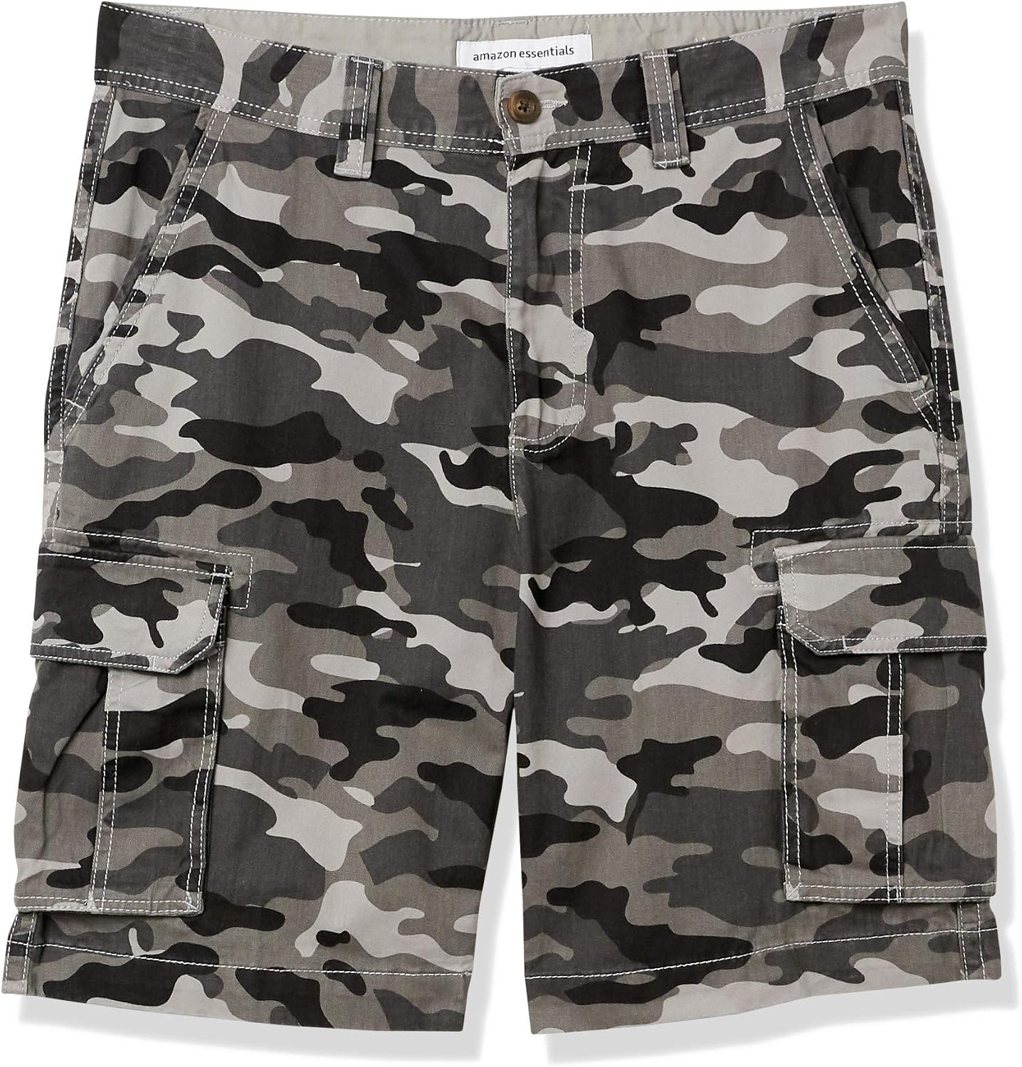 Amazon Essentials Men's Classic-Fit Cargo Short (Available in Big & Tall), Grey Camo, 33