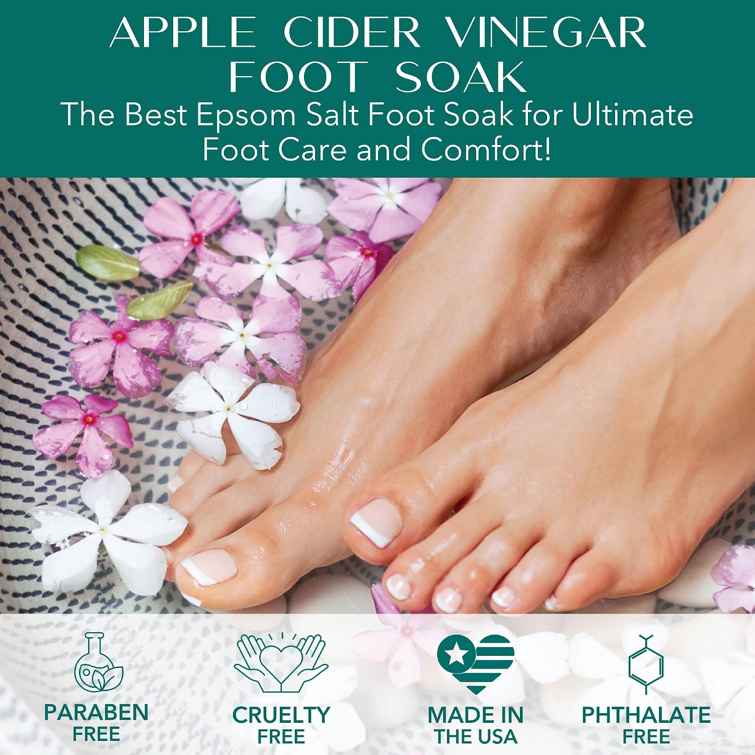 Laki Naturals Apple Cider Vinegar Foot Soak, Foot Detox Soak, Pedicure Soak, Foot Soak Callus Remover, Foot Treatment, Epsom Salt Foot Soak with Hawaiian Sea Salts (10 oz) (Mint & Eucalyptus)