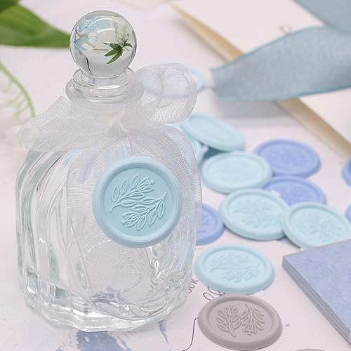 Miniatura 3 de SWANGSA 50 calcomanías de sello de cera de tulipanes, calcomanías de sellado de sobres de invitación de fiesta de boda, calcomanías de cera