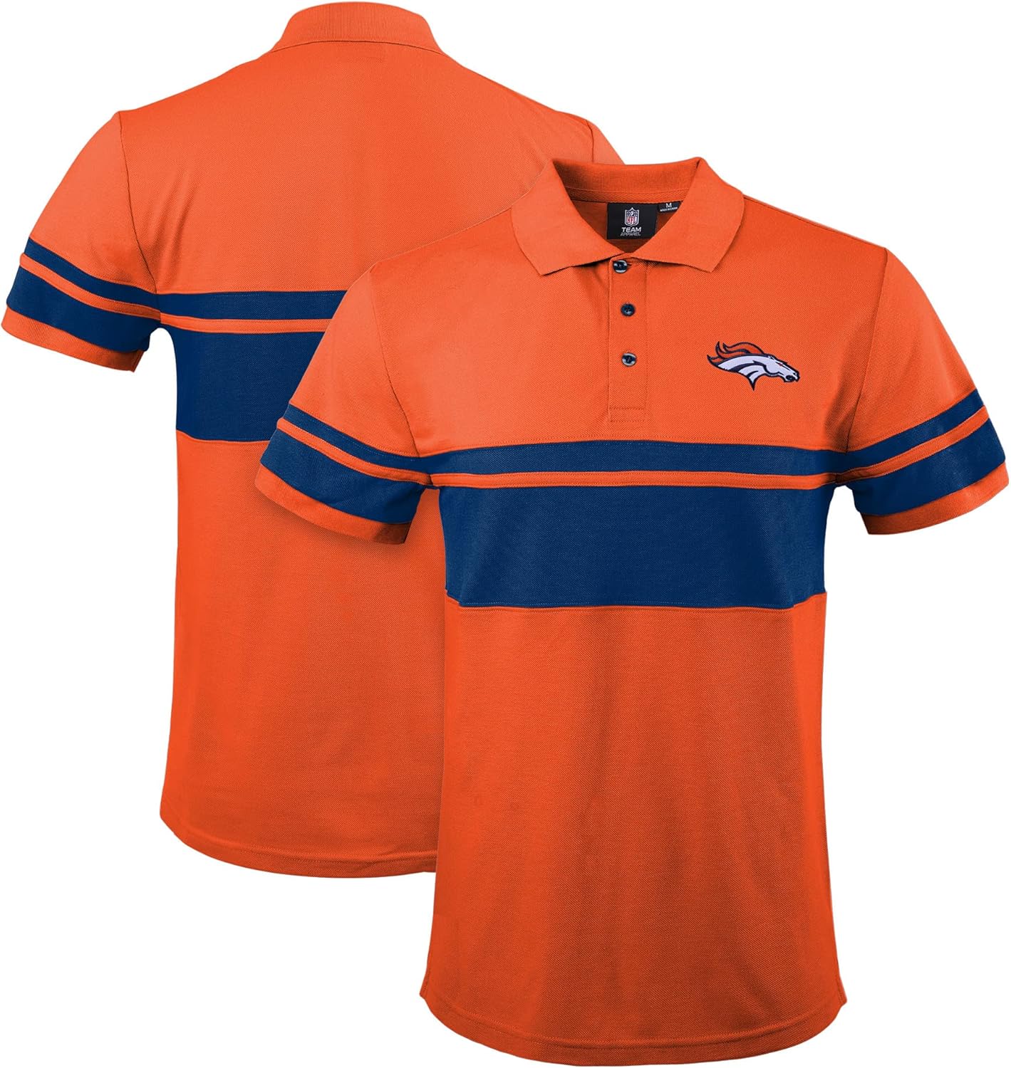 FOCO NFL Football Team Color Chest Stripe Men's Polo Shirt