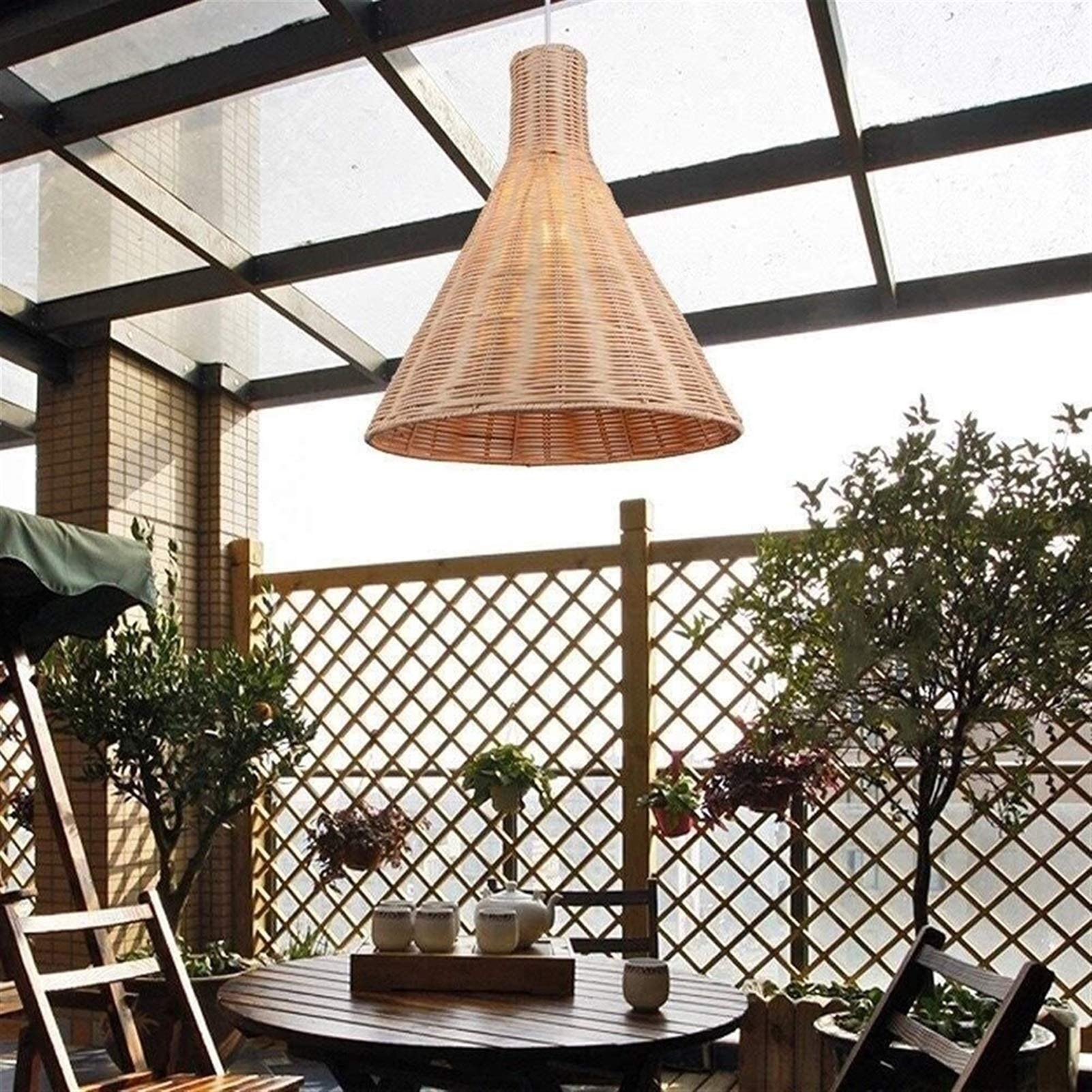 Luxurious Chandelier Chandeliers,Japanese- Retro Lamp Ceiling Light Weaving Lampshade Chandelier Sushi Place Hanging Lamp Base for Restaurant Bedroom Good Made in China