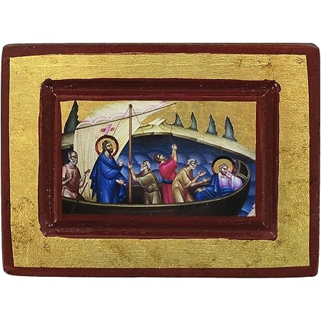 Ferrari Arrighetti Icona Gesu E Discepoli Tempesta Sedata Produzione Greca Su Legno 8 X 6 Cm Amazon It Casa E Cucina