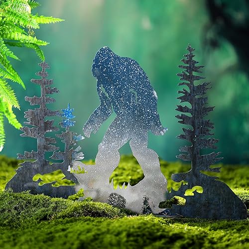 Miniatura 3 de Sasquatch - Estatuas de pie grande para patio, 15.7 x 11 pulgadas, estatuas de Sasquatch, arte de pared de metal para pies grandes, regalos para