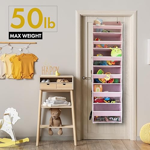 Miniatura 5 de HOMELUX THEORY 1 organizador resistente sobre la puerta de 55 x 14 x 6.7 pulgadas, 6 bolsillos delanteros grandes y 12 bolsillos laterales,