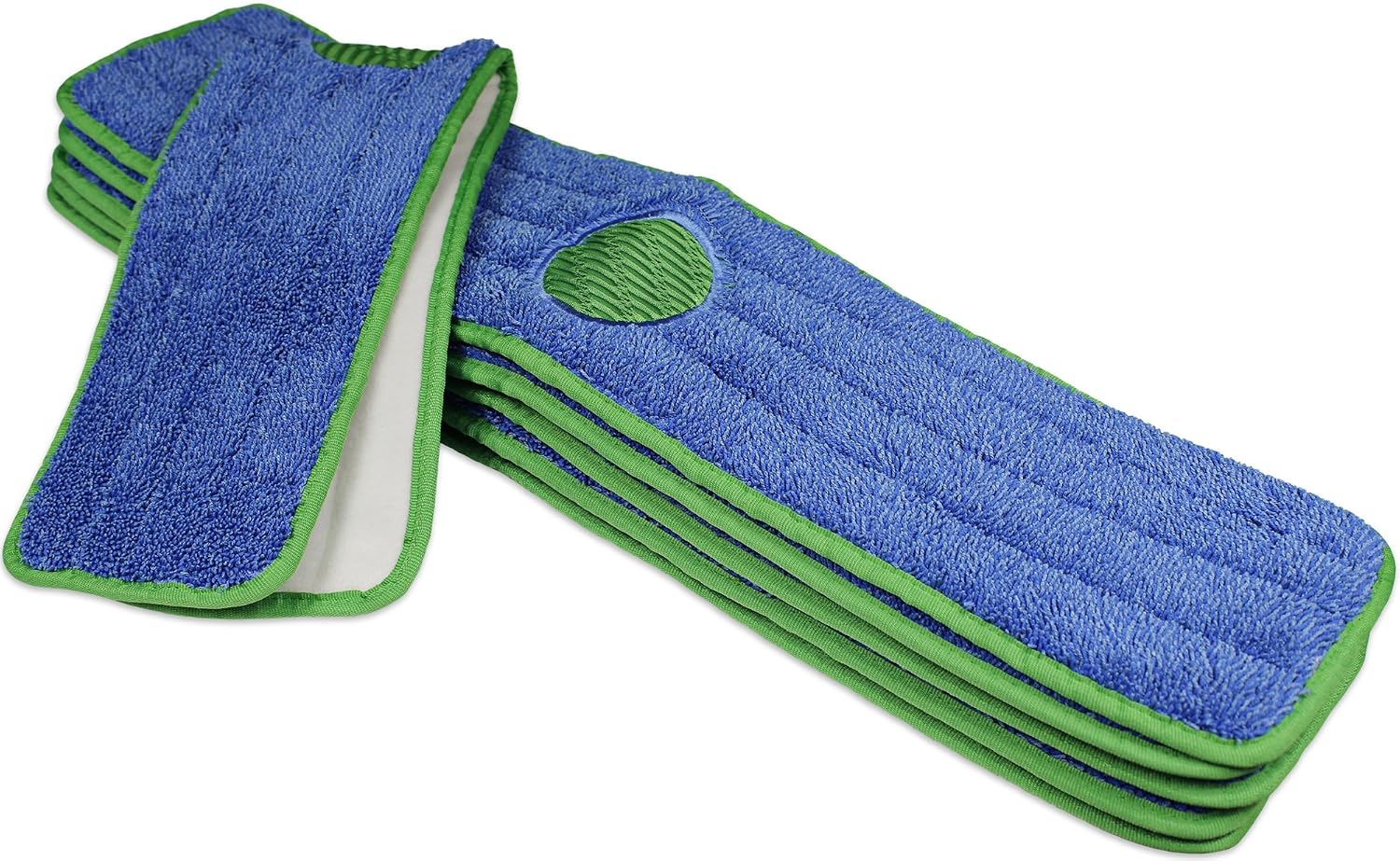CleanAide Twist Yarn Mop Pad with Spot Cleaning Scrubber, 18 Inches, 6 Pack