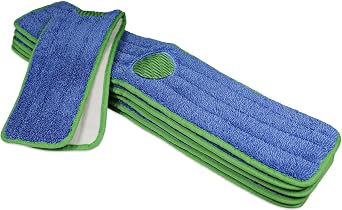 CleanAide Twist Yarn Mop Pad with Spot Cleaning Scrubber, 18 Inches, 6 Pack