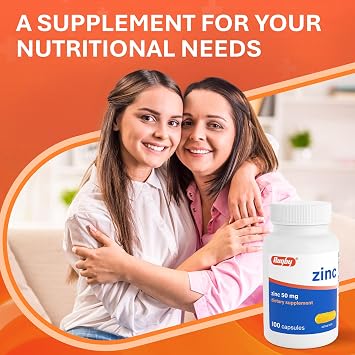 Rugby Zinc 50mg - Gluten-Free Daily Dietary Supplement for Immune Support, 100 Count