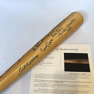 500 Home Run Club Signed Bat Mickey Mantle Ted Williams Willie Mays JSA COA - Autographed MLB Bats