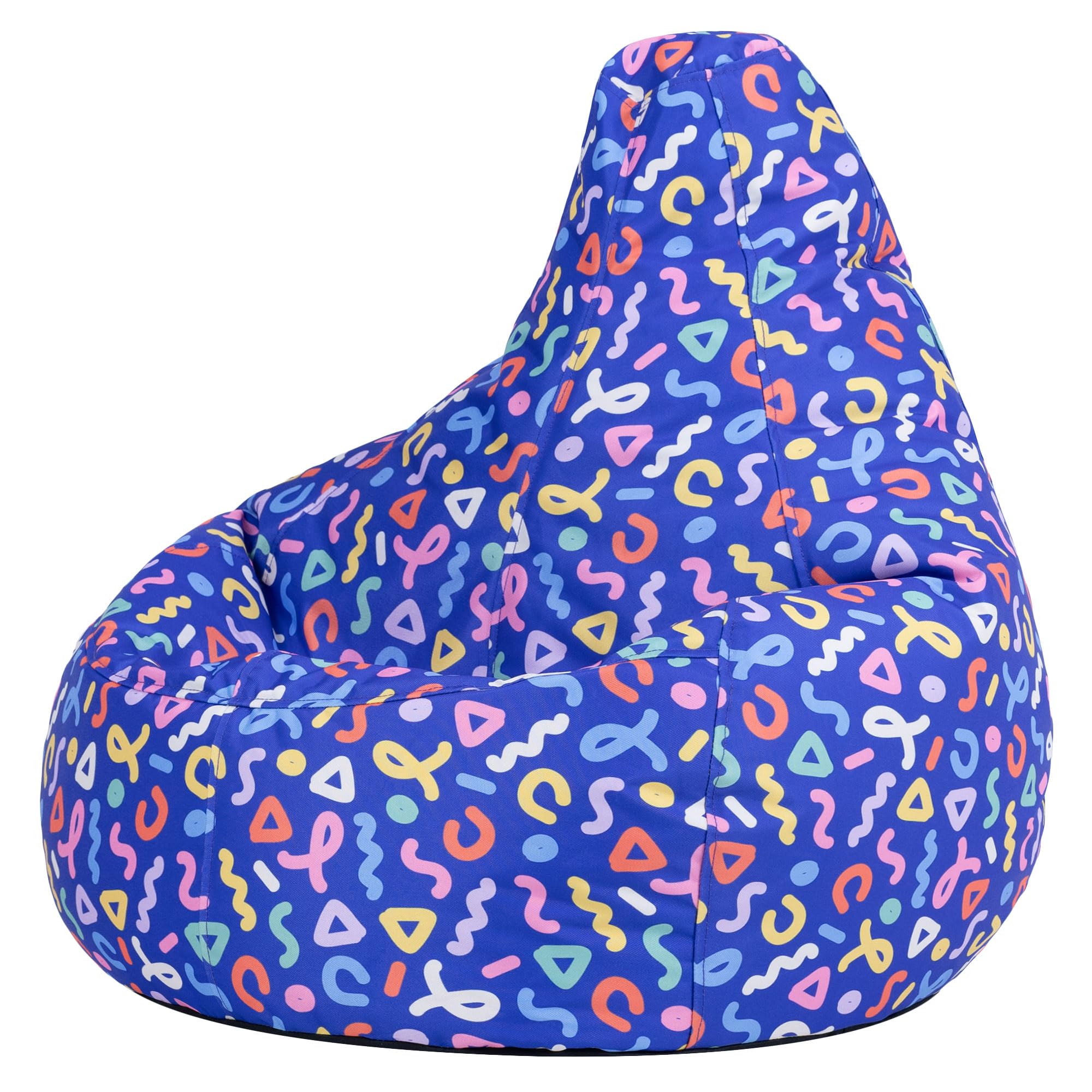 Bean Bag Bazaar Outdoor Kids Bean Bag with Filling Included, Confetti Blue