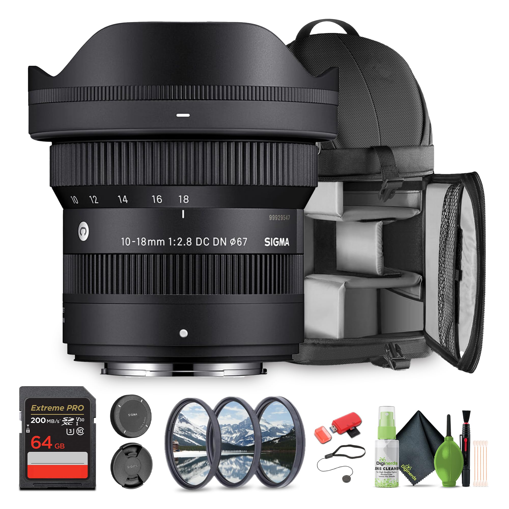 Sigma 10-18mm f/2.8 DC DN Contemporary FUJIFILM X (207975) Bundle. The Compact, Lightweight, Ideal Lens for Professional Portraits, Weddings Indoor/