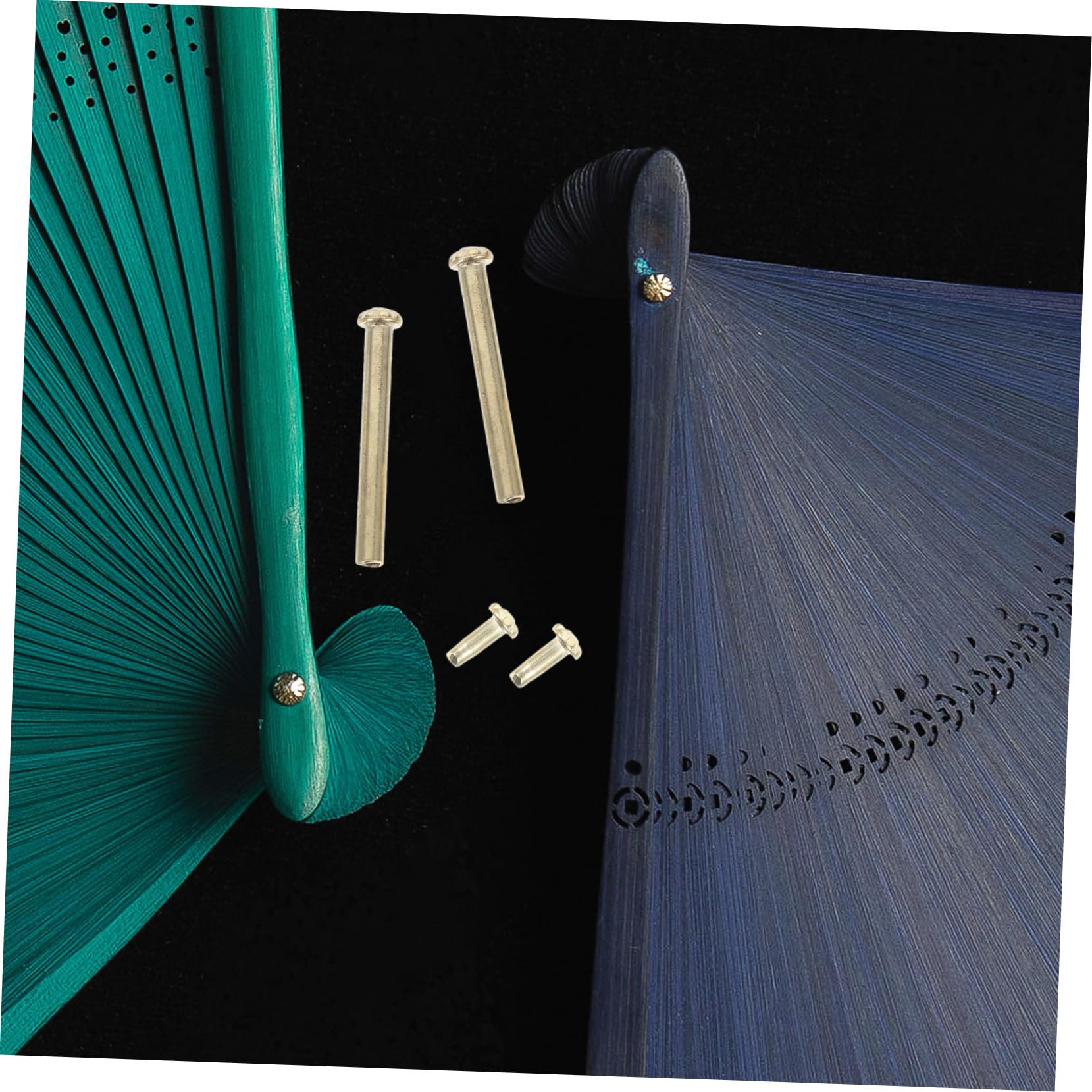 30 Juegos de Abanico Kit de reparación de Ventilador Plegable Cierre de Abanico Plegable Remaches Remache del Eje del Ventilador Plegable Remache de Eje de Acero Inoxidable Cabilock