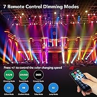Vista 4 de Luces de DJ, paquete de 2 36 luces LED par luces de escenario con control remoto activado por sonido y control DMX, luces de iluminación