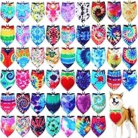 Vista 1 de Silkfly 50 bandanas de verano para perros, bufandas para mascotas, para peluquería, triángulo, lavable, babero para perros grandes, fiesta