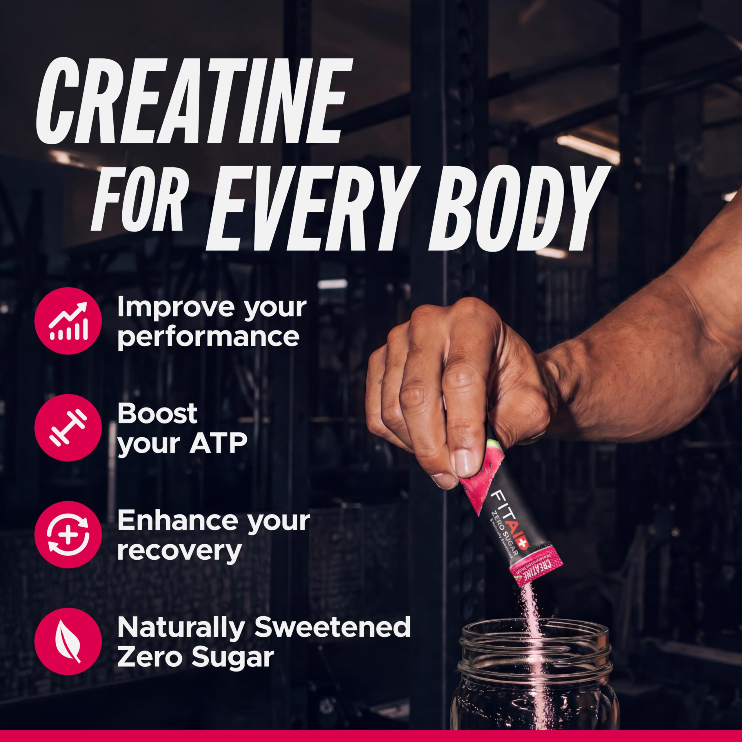 FITAID Creatine Powder, Watermelon Rush (14 Stick Packs) — Amazon image 3