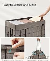 Vista 13 de SONGMICS 29 Gal. (110L) Laundry Basket, Laundry Hamper, Collapsible Clothes Hamper, Removable and Washable Liner, Metal Wire Frame, for Bedroom