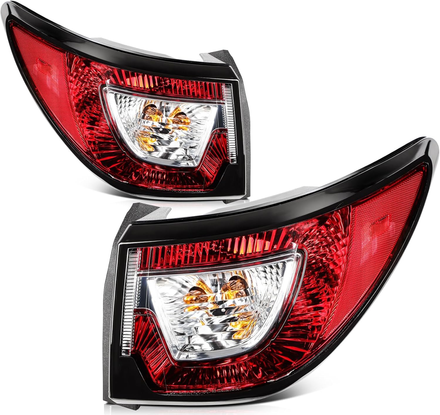 ROADFAR Front Outside Headlight Assembly Fit For Chevrolet Traverse 2013-2017 Red Housing Clear Lens Headlight Assembly Replacement Bulbs Are Included