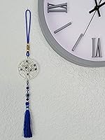 Vista 4 de LUCKBOOSTIUM Colgante de árbol de mal de ojo con borlas azules, llavero de mal de ojo para buena suerte y protección, adorno decorativo para colgar