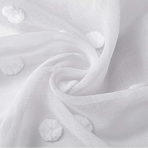 Miniatura 5 de Juego de cenefas moradas para decoración de dormitorio de niñas, 1 panel con bolsillo para barra, bonito diseño de pompones pastel, cenefa