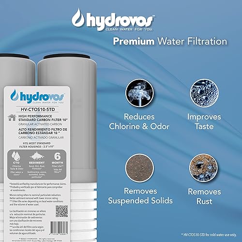 Miniatura 9 de Hydrovos Filtro de agua HV-WHS10-5M para toda la casa cartucho de repuesto de 5 micras de alta eficiencia con 6 meses de vida útil filtro de