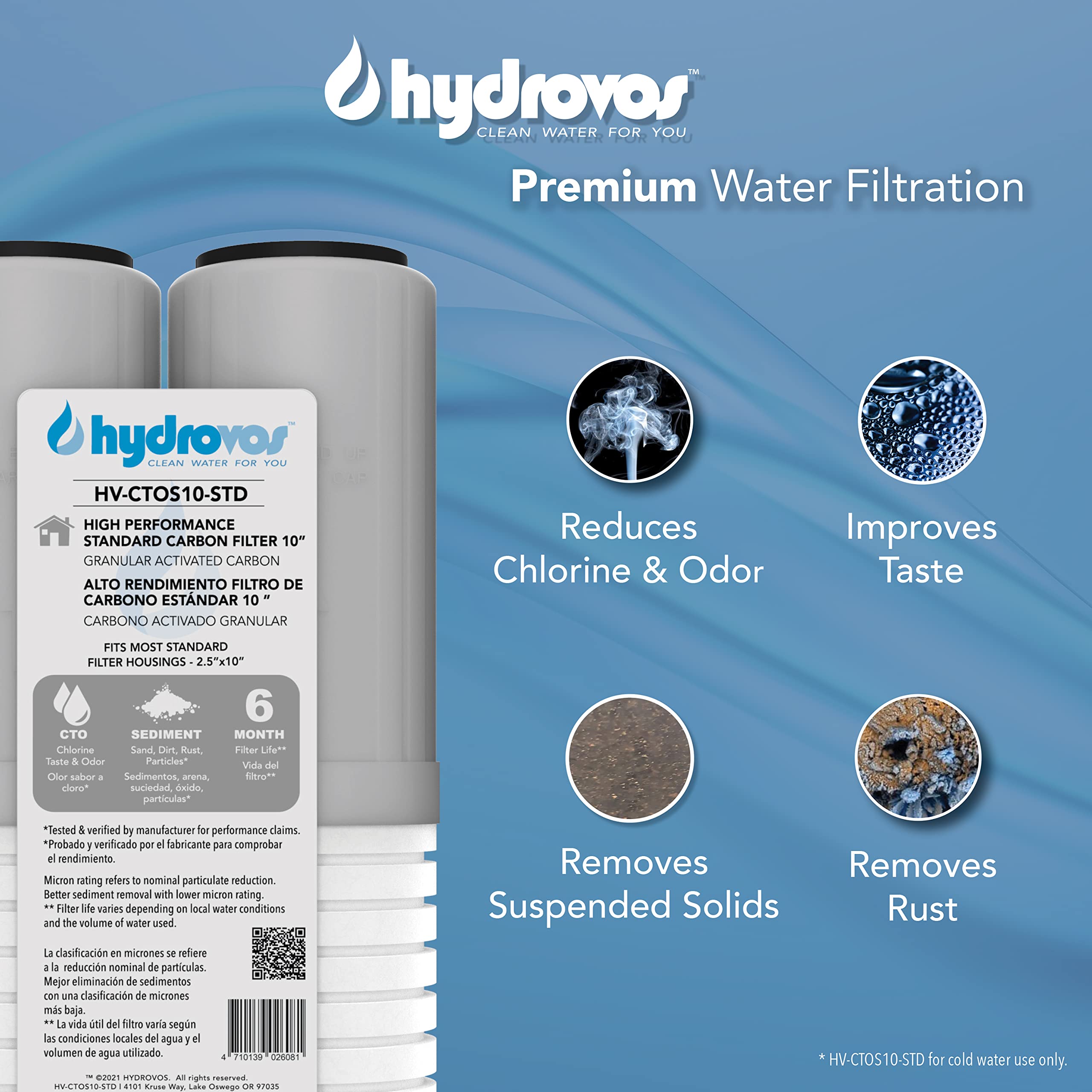 10 In. x 2.5 In. Transparent Whole House Water Filter Housing