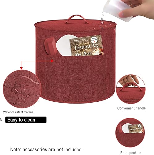 Miniatura 3 de Instant Pot - Cubierta antipolvo para ollas, impermeable, lavable a máquina (rojo vino, para 6 cuartos de galón)