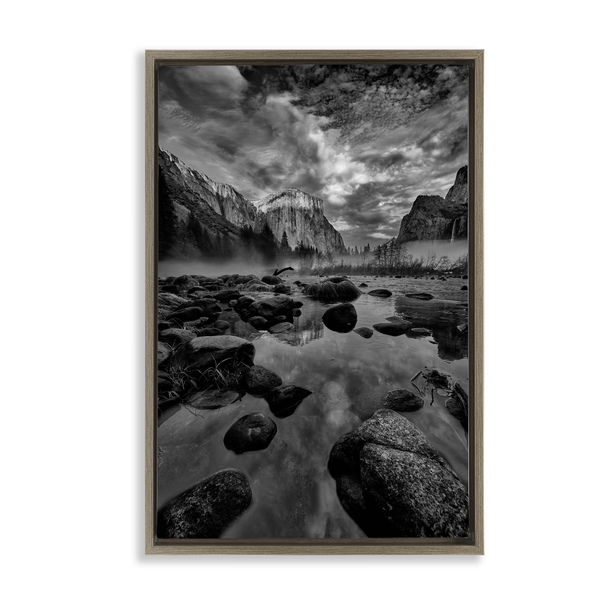Stupell Industries Montalcino Elm (Textured) Yosemite Valley Morning Landscape, 20 X 30 Inch Canvas In Floater Frame