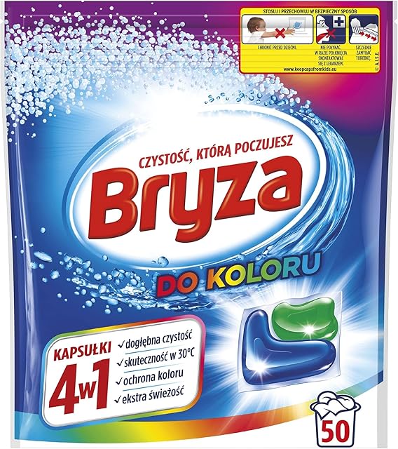 Bryza 3166268 Kapsułki do Prania, 50 Sztuk, Wielokolorowy
