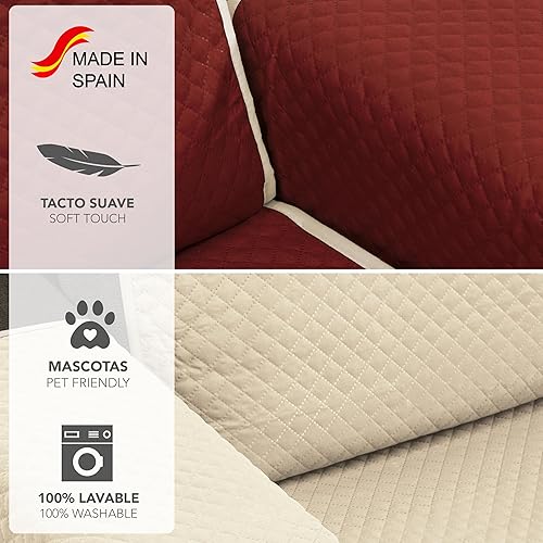 Miniatura 5 de Sofa Cover Diameter 2 Seats Beige  Red