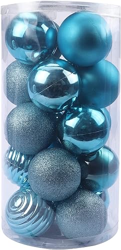 Miniatura 53 de YYCRAFT Adornos de bola de Navidad de 34 quilates de 1.2 pulgadas para árbol de Navidad, decoraciones de Navidad, ganchos inastillables incluidos