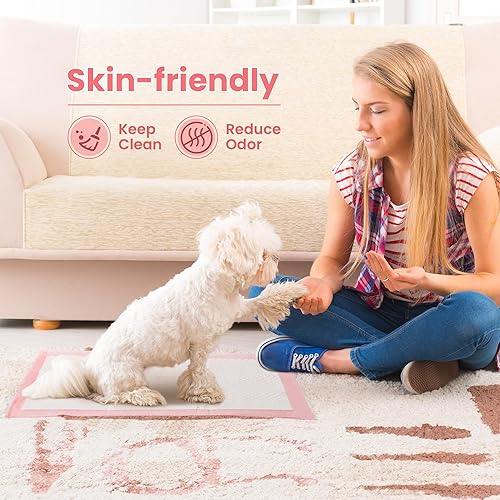 Miniatura 6 de Almohadillas de entrenamiento para inodoro para mascotas, 100 unidades desechables para cachorros de 18 x 13 pulgadas, ultra absorbentes, de secado