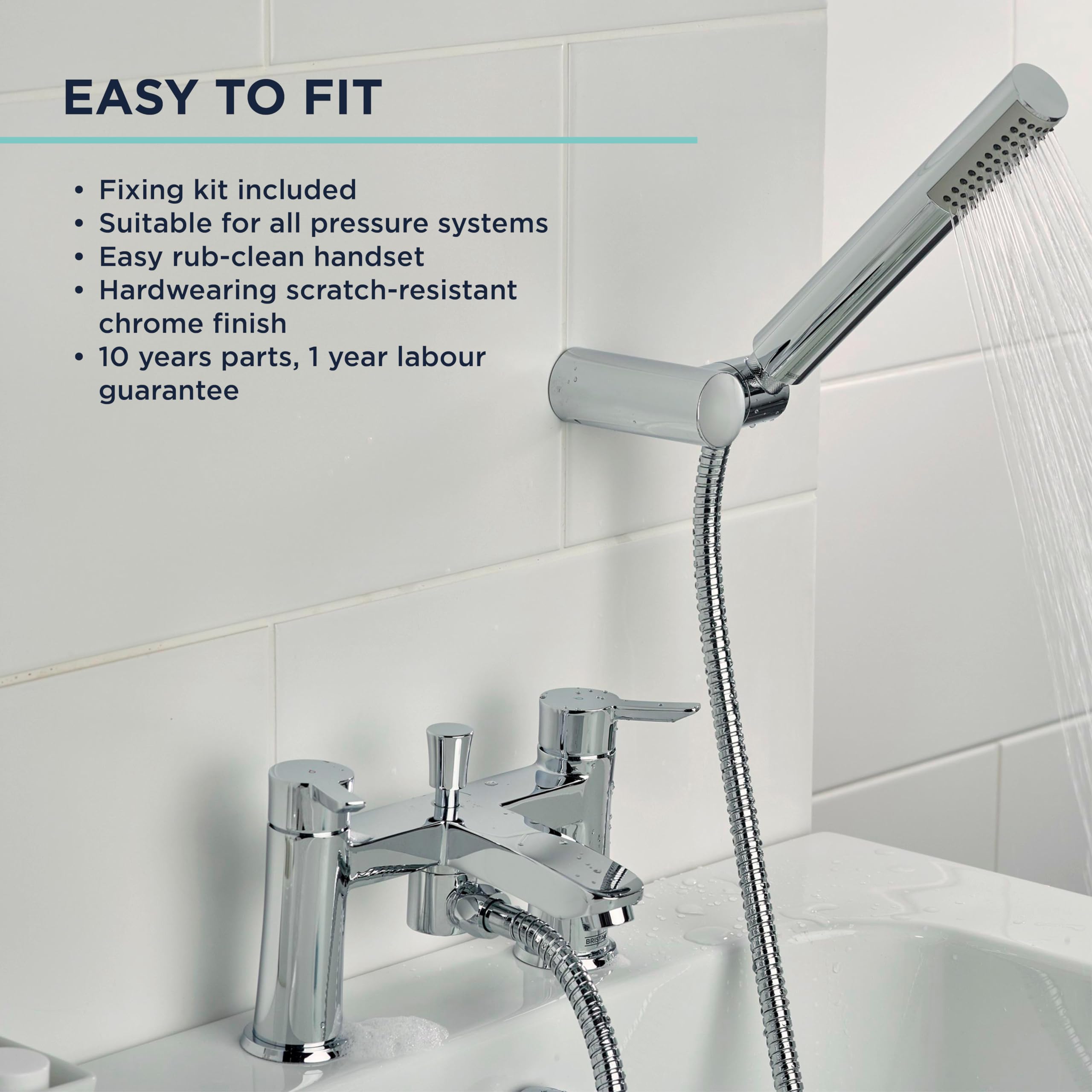 Bristan Apelo 2-Loch-Wannenmischer – Verchromt, Mit Keramikventil & Rub-Clean-System