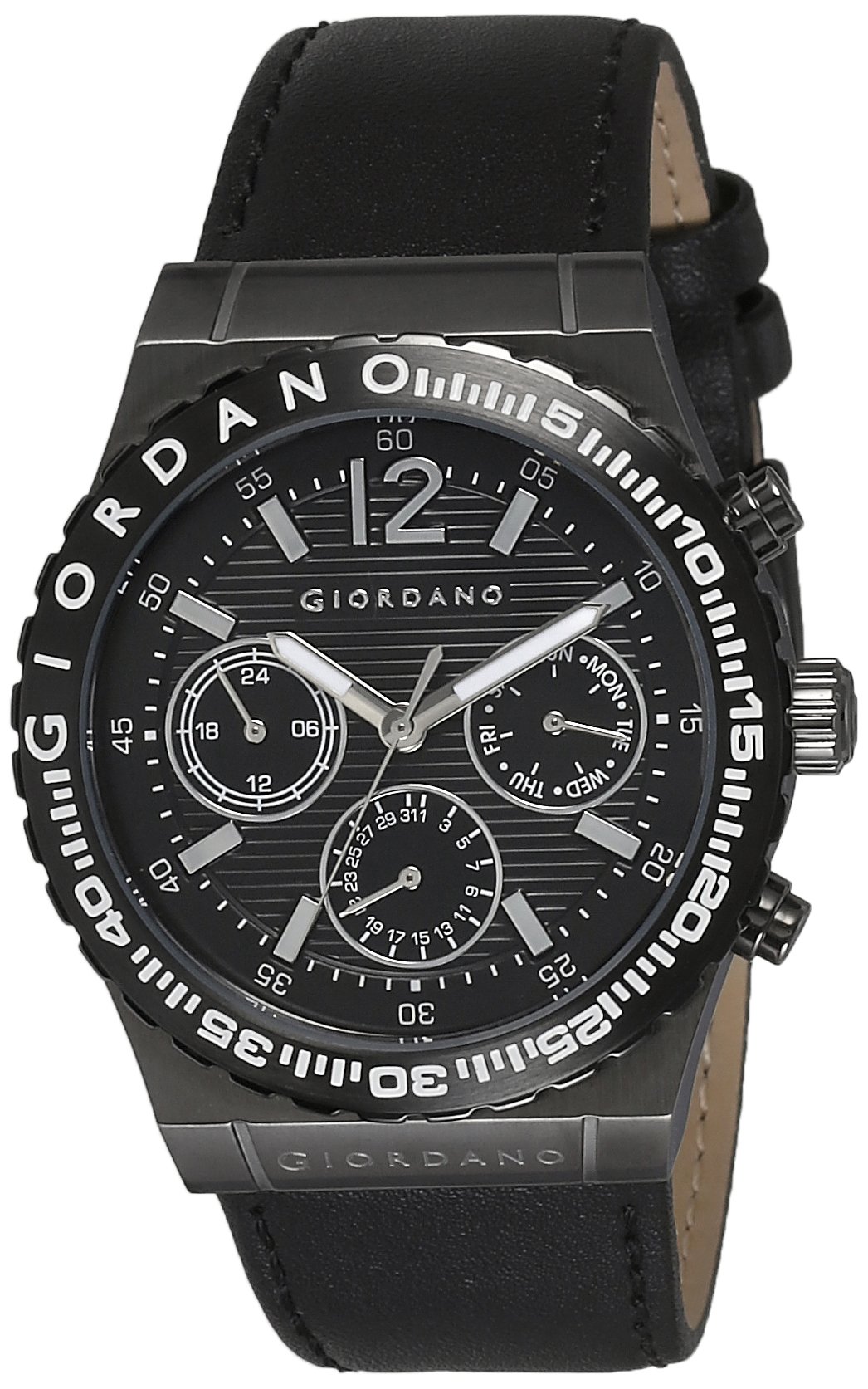 Giordano Multifunction Black Dial Mens Watch - 1757-01 (B01FAWDG6W) Amazon Price History, Amazon Price Tracker