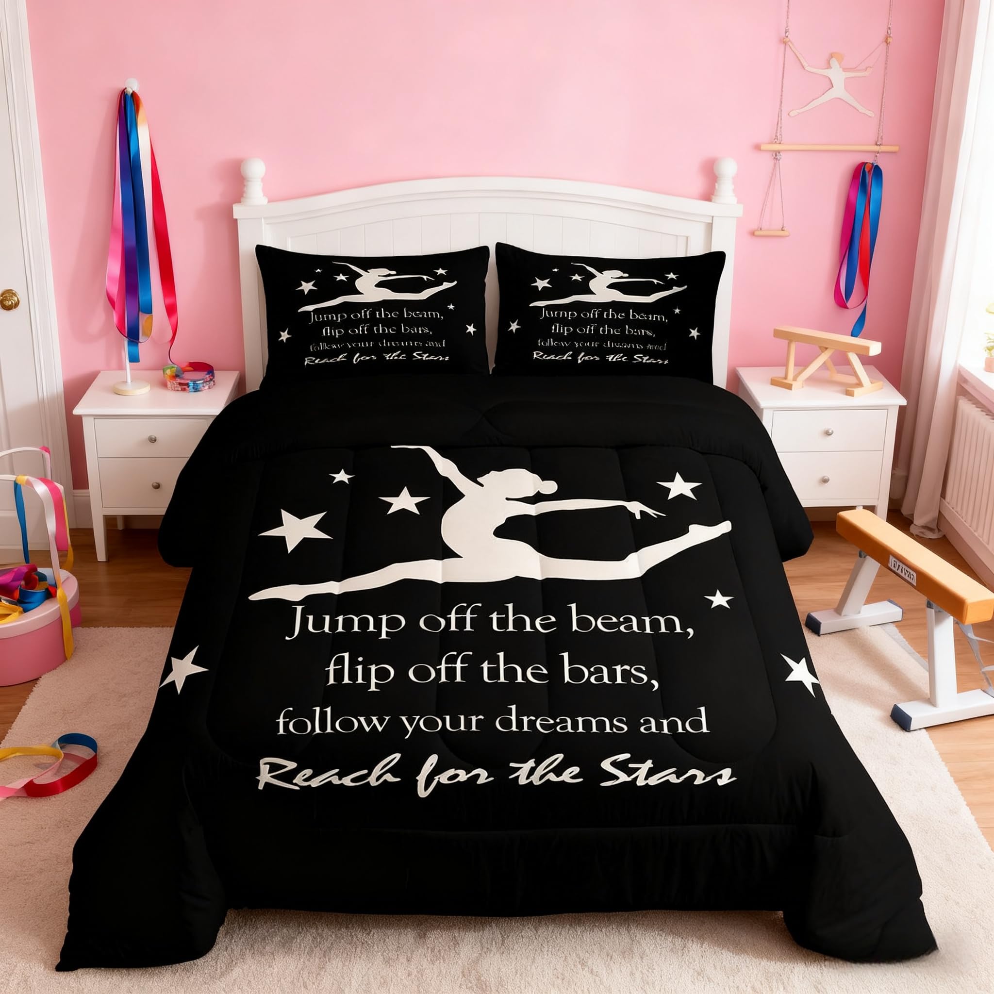 Parure de lit élégante avec couette en duvet pour enfants motif gymnaste