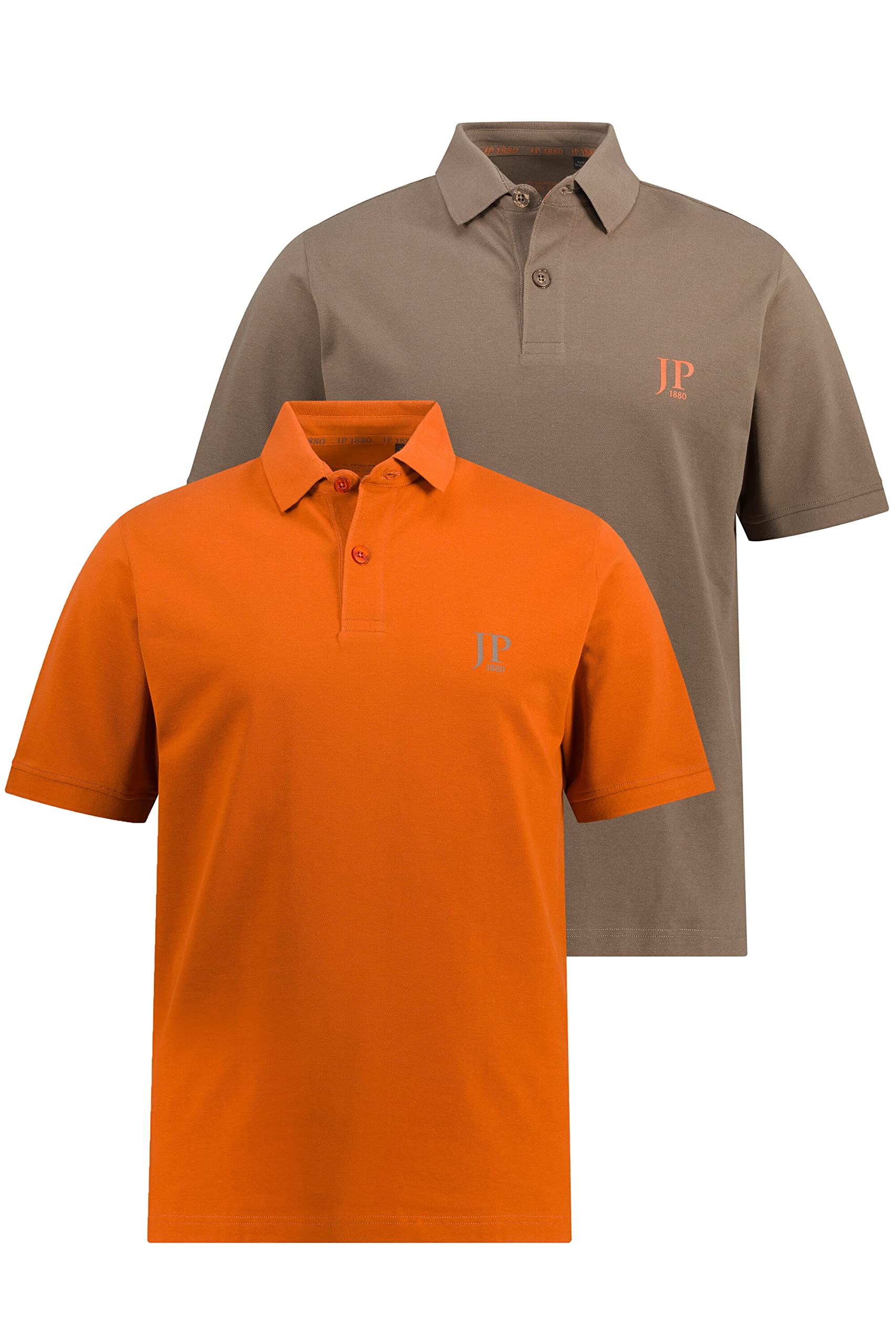 JP 1880 Men's Poloshirts, 2er-Pack Polo Shirt Taupe XXL