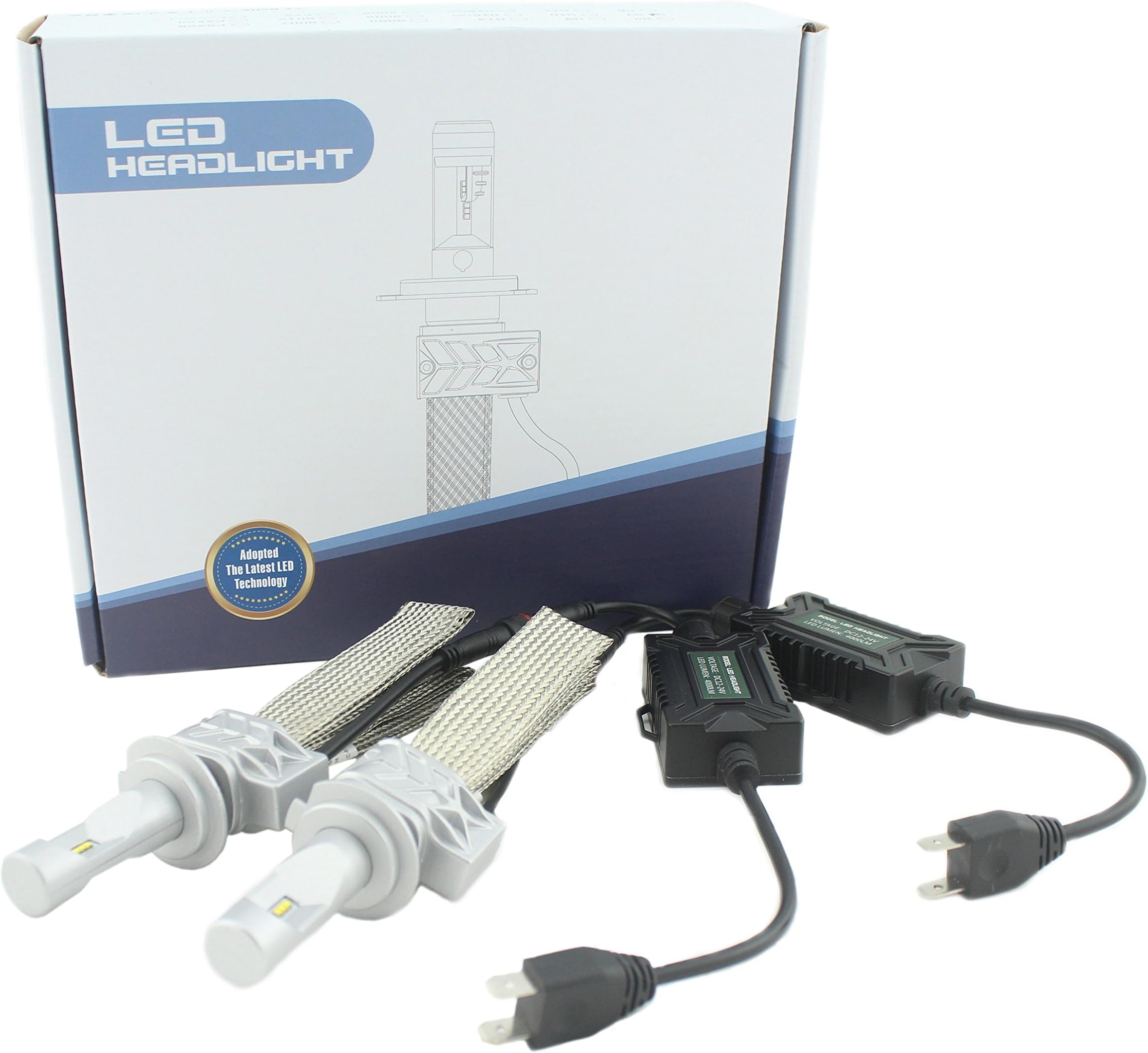 Car Led Headlight Philips Luxeon Zes Chips 60w 8000lm 6500k 360 degree Beam Angle Fanless Copper Heatsink Led Headlamp (H1)