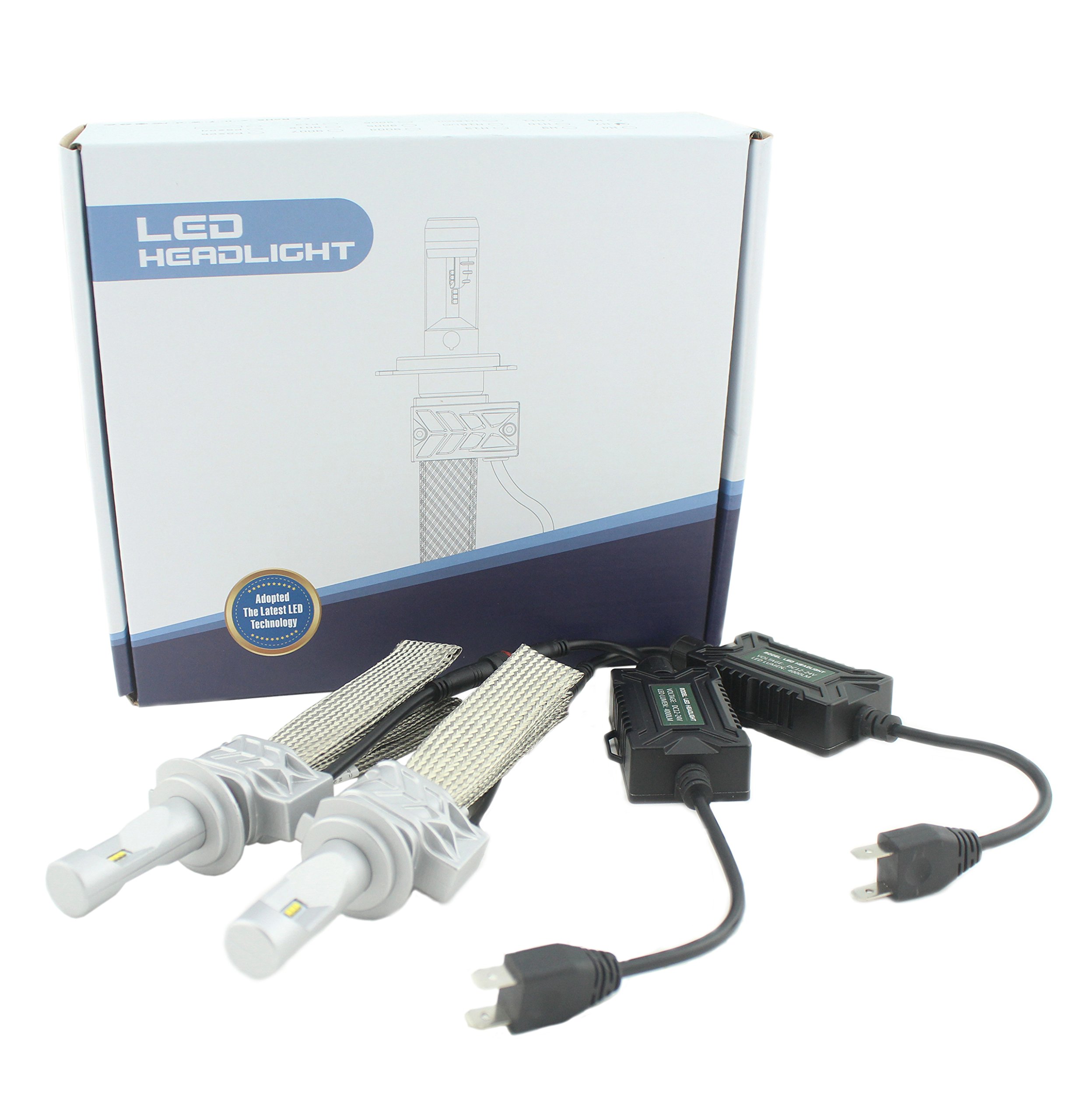 Car Led Headlight Philips Luxeon Zes Chips 60w 8000lm 6500k 360 degree Beam Angle Fanless Copper Heatsink Led Headlamp (H1)