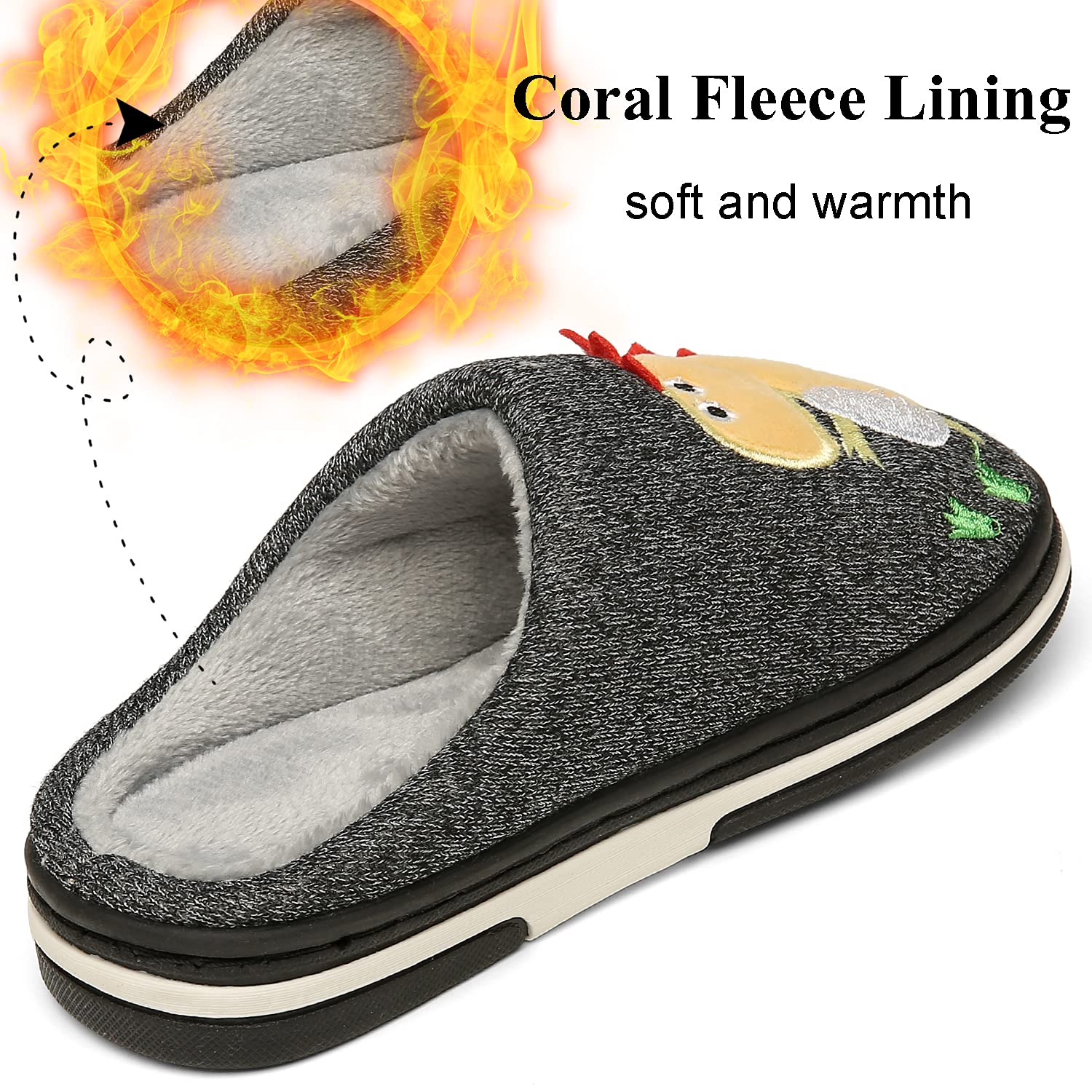 INMINPIN Inverno Pantofole da Casa Bambini Caldo Peluche Pantofola da Invernali Carino Dinosauro Comode Ciabatte Interne di Cotone per Ragazze Ragazzi