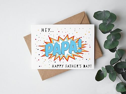 Miniatura 2 de Tarjeta de feliz día del padre - Hey Papa - Perfecto para el día del padre - Tarjeta divertida del día del padre - Regalo para papá - Tarjeta para