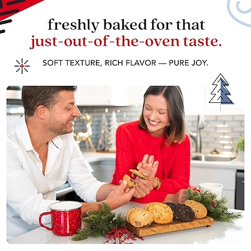 Miniatura 26 de David's Galletas gourmet y frescas horneadas de Feliz Navidad, lata de galletas navideñas surtidas de 1 libra en una caja de regalo de Navidad