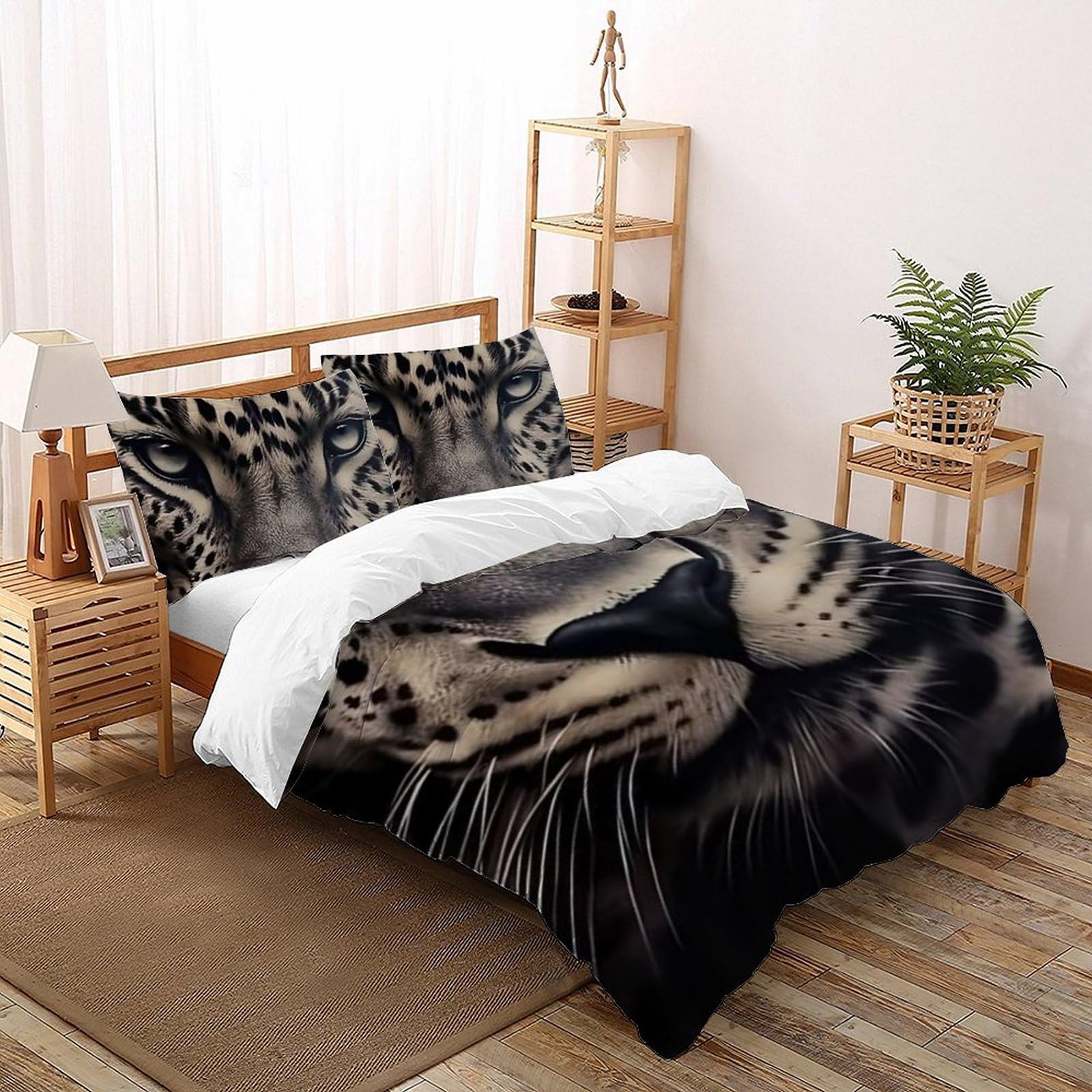 Housse de couette Tigres Animaux Land 260x220cm lit enfant avec taie d'oreiller