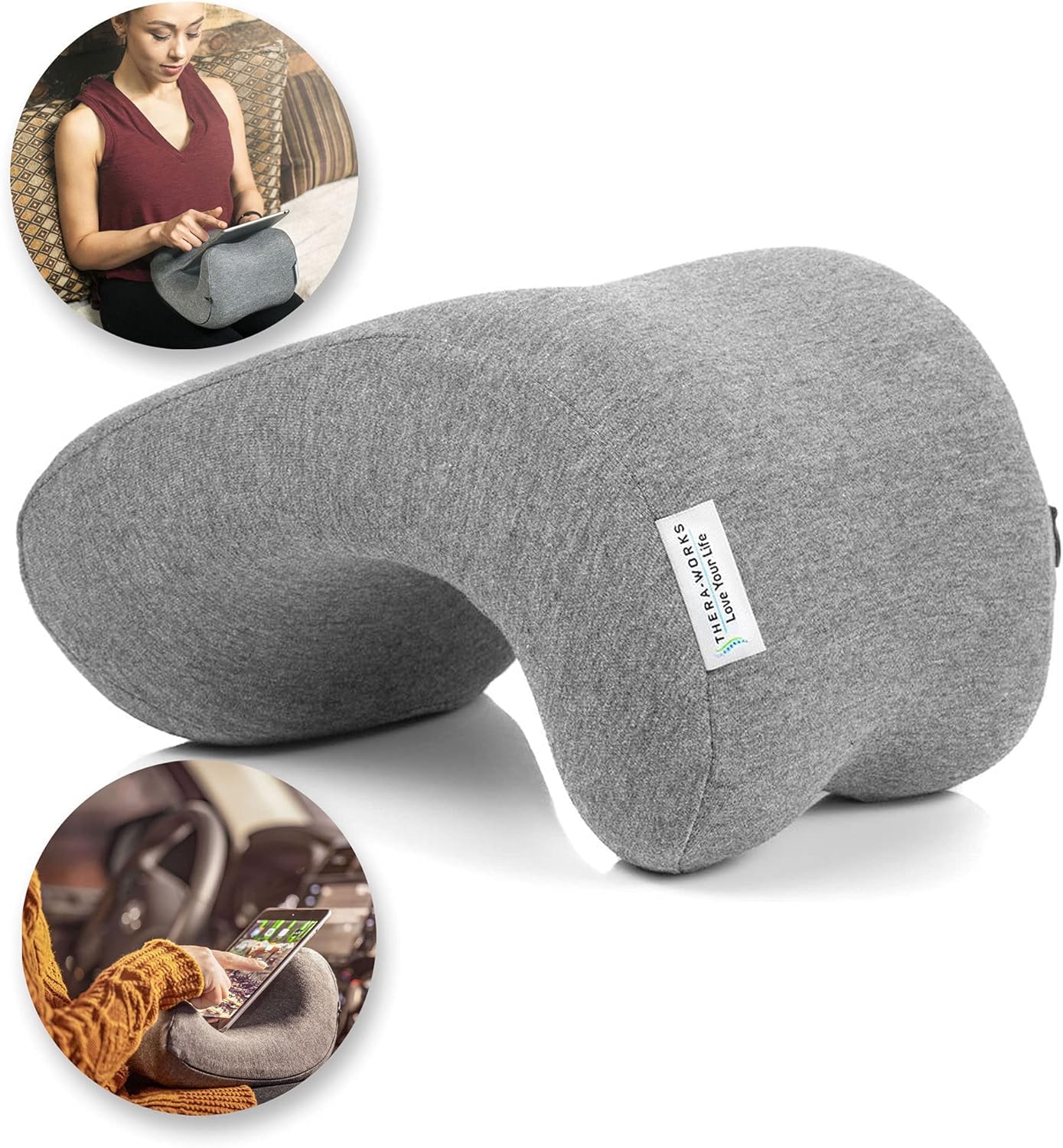 Thera-Works Handy Sleep Bolster Pillow - Arm, Knee, Leg, Hip, Back, and Joint Relief - Travel Wedge Pillow with Memory Foam Support for Sleep, Work, and More - Soft & Plush Feel (One-Size Fits Most) : Home & Kitchen