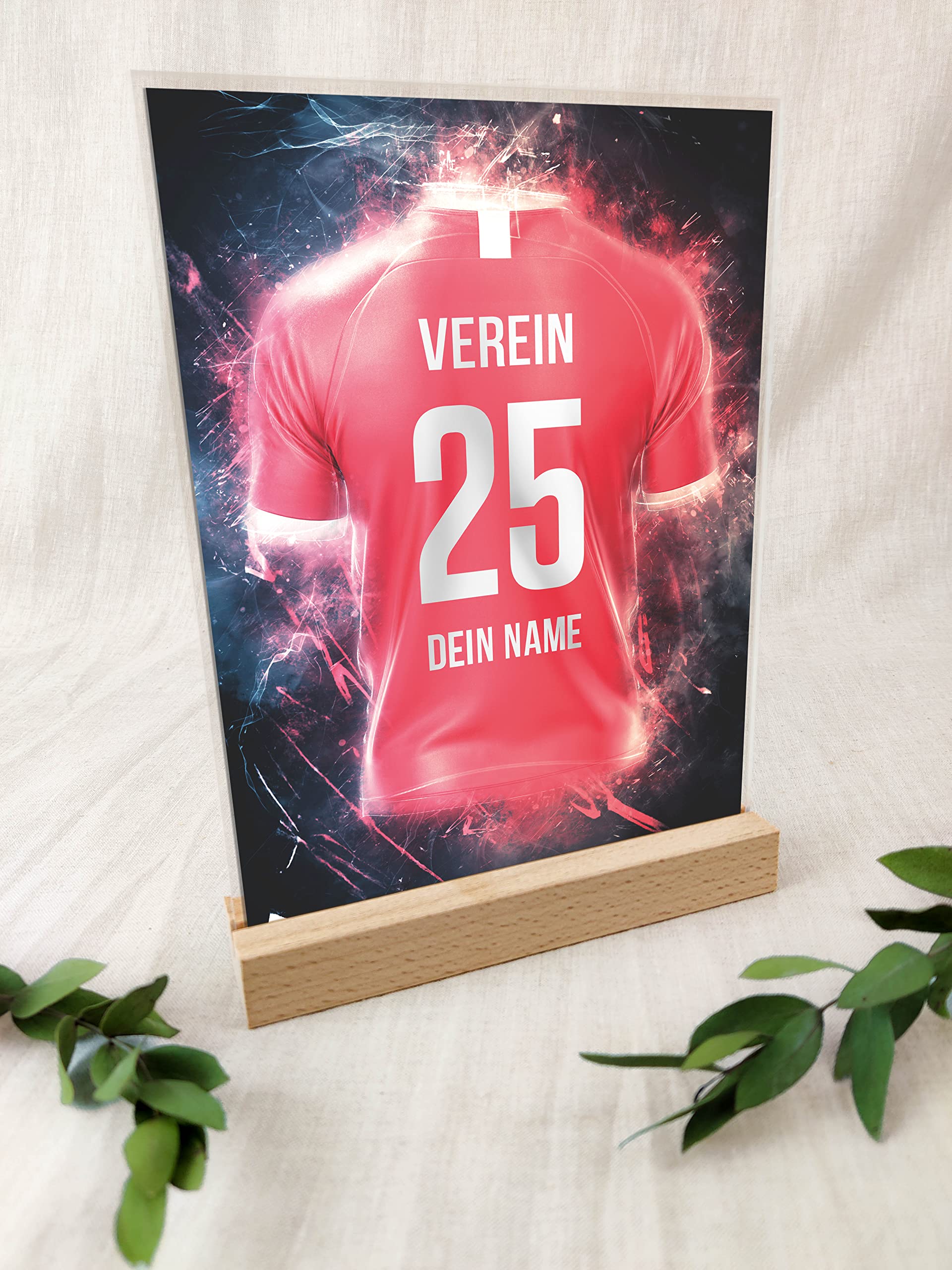 Elbeffekt FC Bayern München Holzbild – Personalisierbare Wanddekoration Oder Standbild | Ca. A3 Oder A2, Mit Klebepad | Bayern-Geschenk